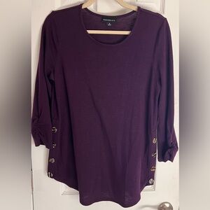 Fortune + Ivy Medium Purple Top from Stitch Fix with Button Accents